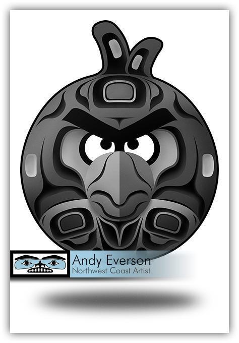 Native fine art print called Angry Eaven by indigenous artist Andy Everson