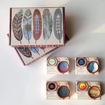 Close up of Sequoia soap sets by indigenous artist