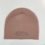 womens cashmere winter hat created by indigenous artist in pink