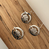Close up of Baby earrings by indigenous artist sterling silver  2