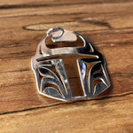 Close up of Protector pendant by indigenous artist sterling silver 3
