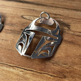 Close up of Protector pendant by indigenous artist sterling silver 4