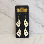Close up up of puffin beak earrings by indigenous artist acrylic 3