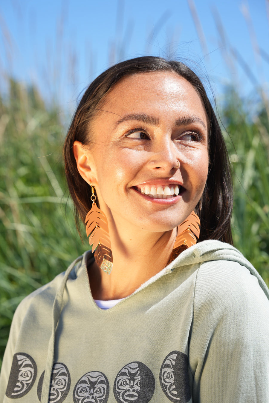 Dynamic Tiered Feather Acrylic Earrings
