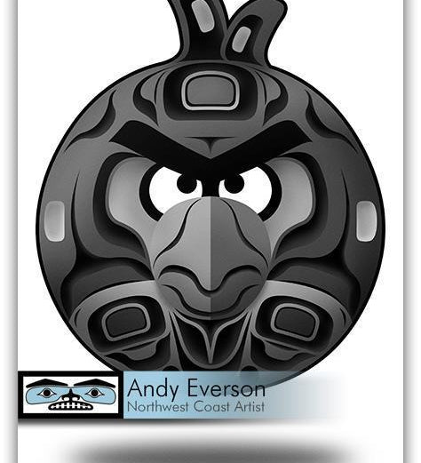 Native fine art print called Angry Eaven by indigenous artist Andy Everson