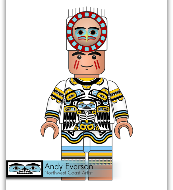 Native fine art print called Avalanching Around by indigenous artist Andy Everson