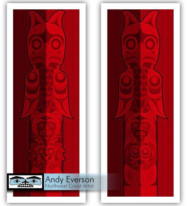 Native fine art print called Brother and Sister by indigenous artist Andy Everson