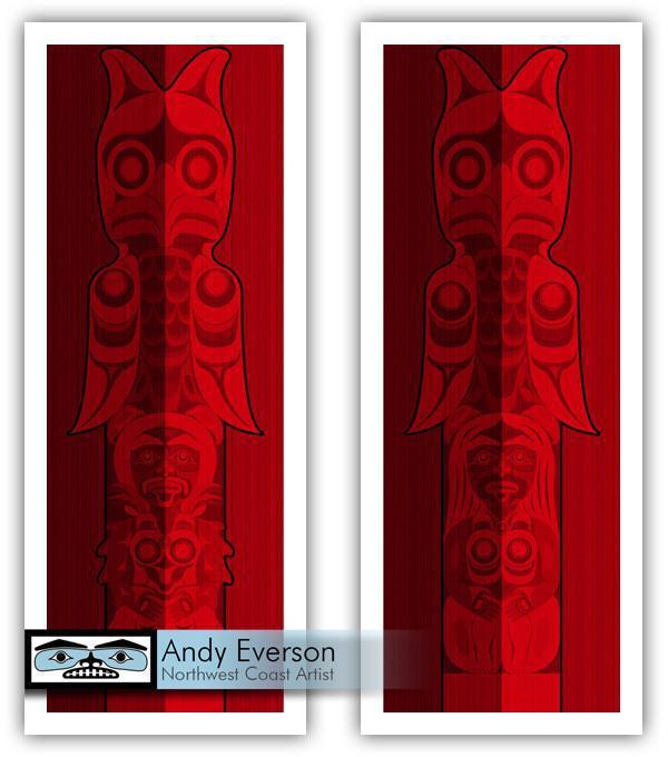 Native fine art print called Brother and Sister by indigenous artist Andy Everson