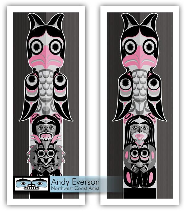Native fine art print of Brother and Sister set III by indigenous artist Andy Everson