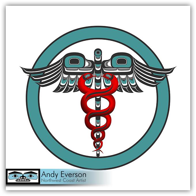 Native fine art print called Caduceus by indigenous artist Andy Everson