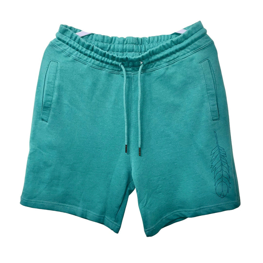 Organic Cotton Shorts Feather Print Indigenous Clothing Lilac MEDIUM