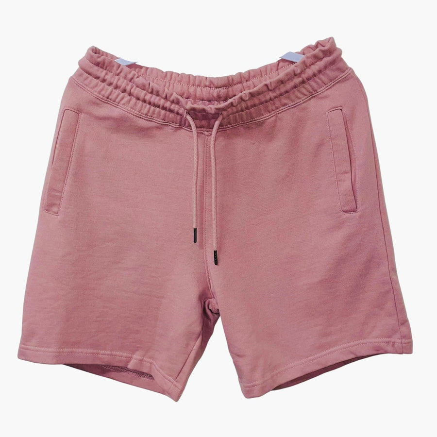 front view of Organic cotton shorts in pink by indigenous artist