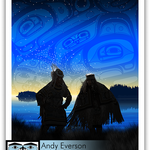 Native fine art print called Dancing Together by contemporary indigenous artist Andy Everson
