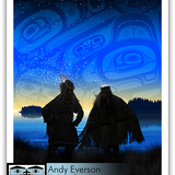 Native fine art print called Dancing Together by contemporary indigenous artist Andy Everson