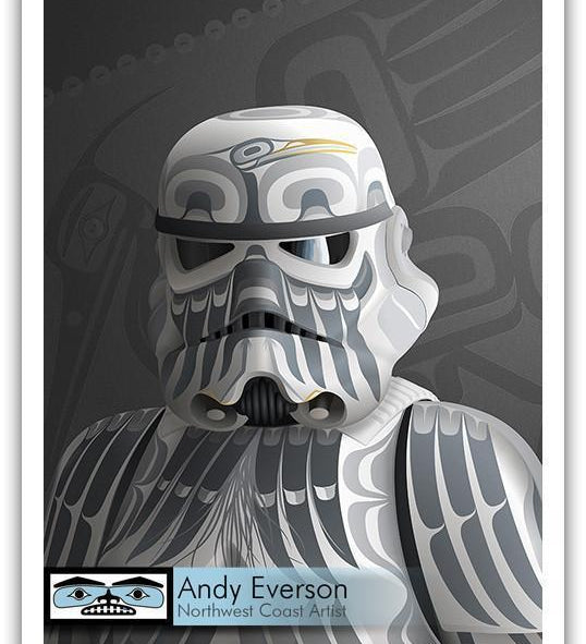 Native fine art print called Defiance by indigenous artist Andy Everson
