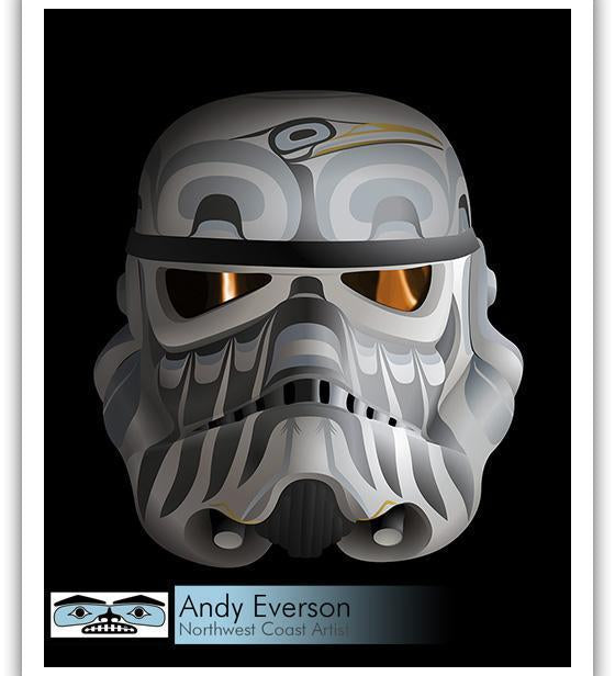 Native fine art print Mask Series Defiant by indigenous artist Andy Everson