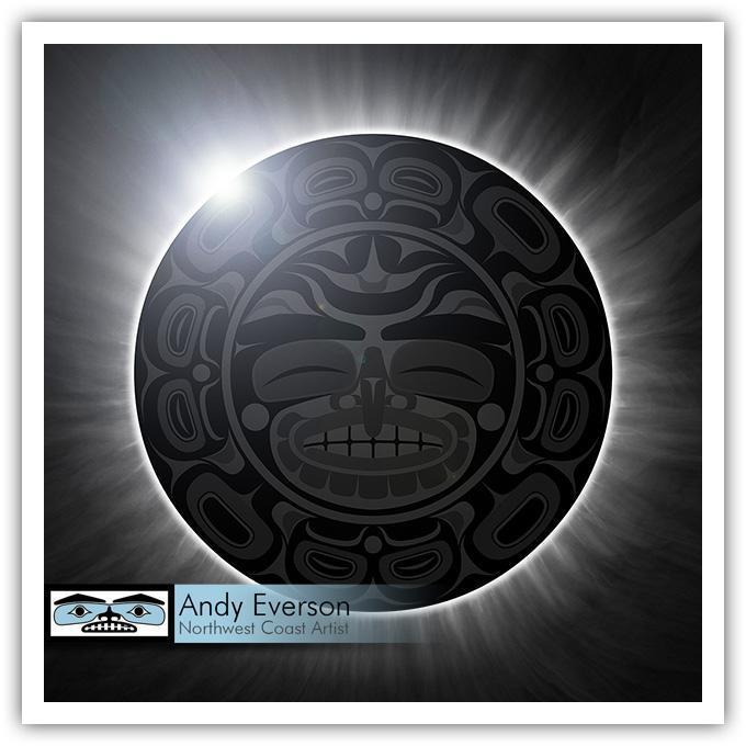 Native fine art print called Eclipse by indigenous artist Andy Everson