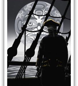 Native fine art print called Farewell by indigenous artist Andy Everson