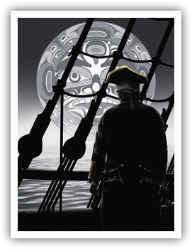 Native fine art print called Farewell by indigenous artist Andy Everson
