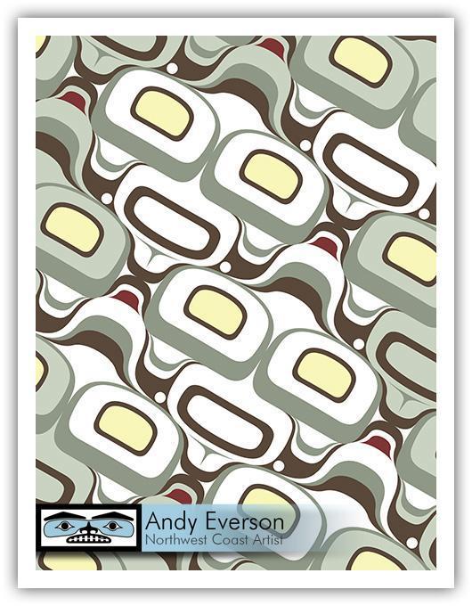 Native fine art print called Na̱wiła ła̱nx̱a by indigenous artist Andy Everson