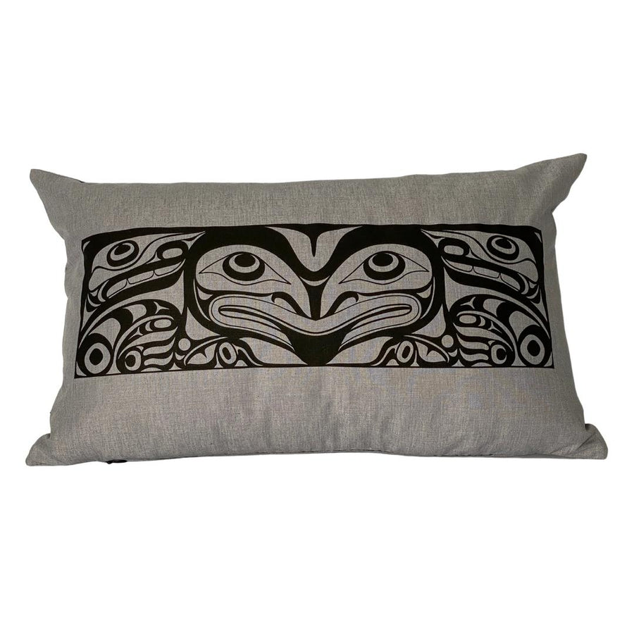 Close up of hemp pillow by indigenous artist home decor 10