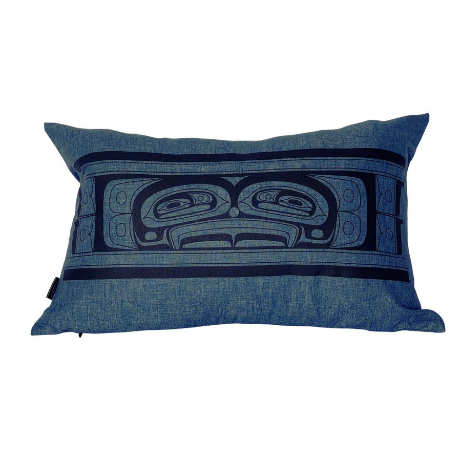 Close up of hemp pillow by indigenous artist home decor 11