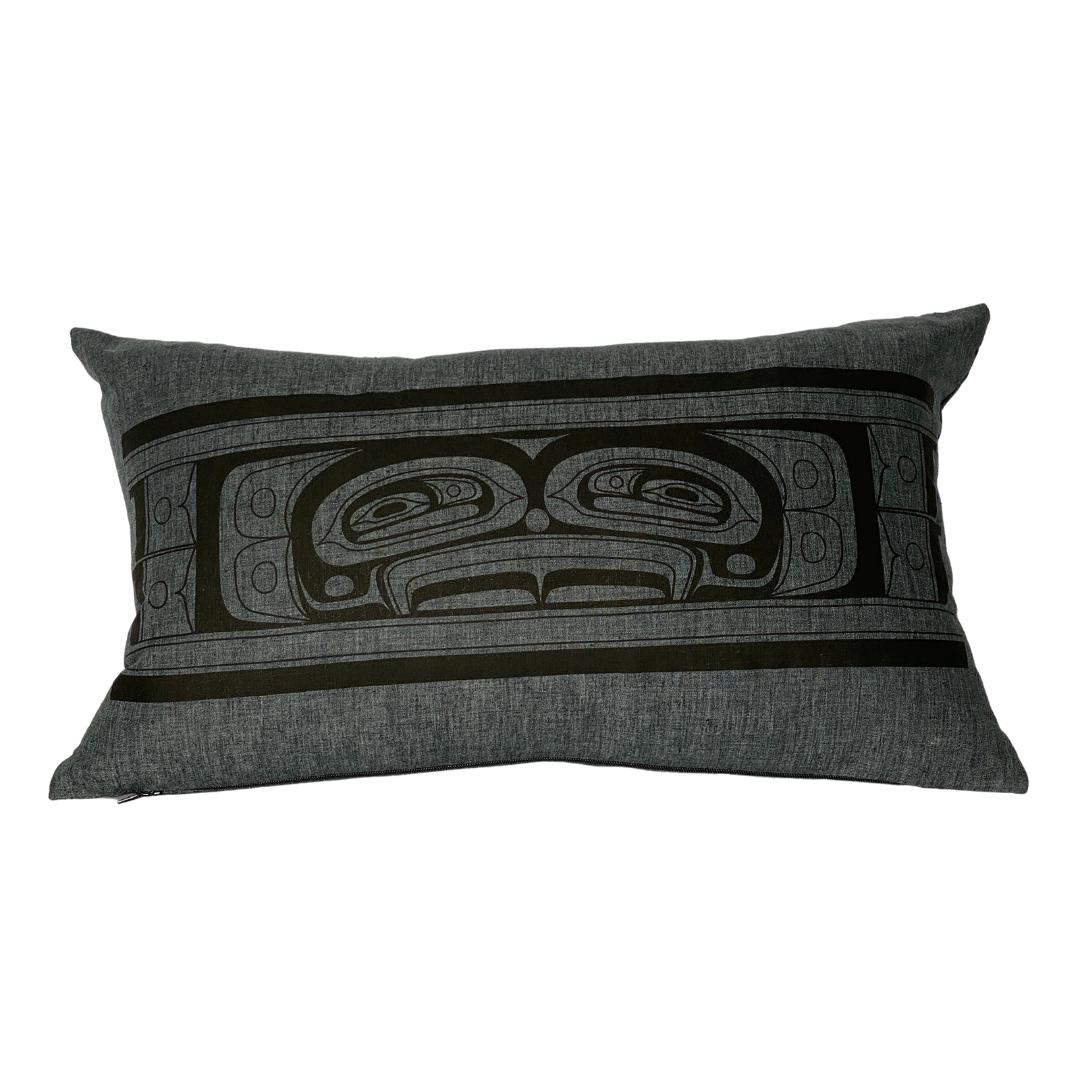 Close up of hemp pillow by indigenous artist home decor 13