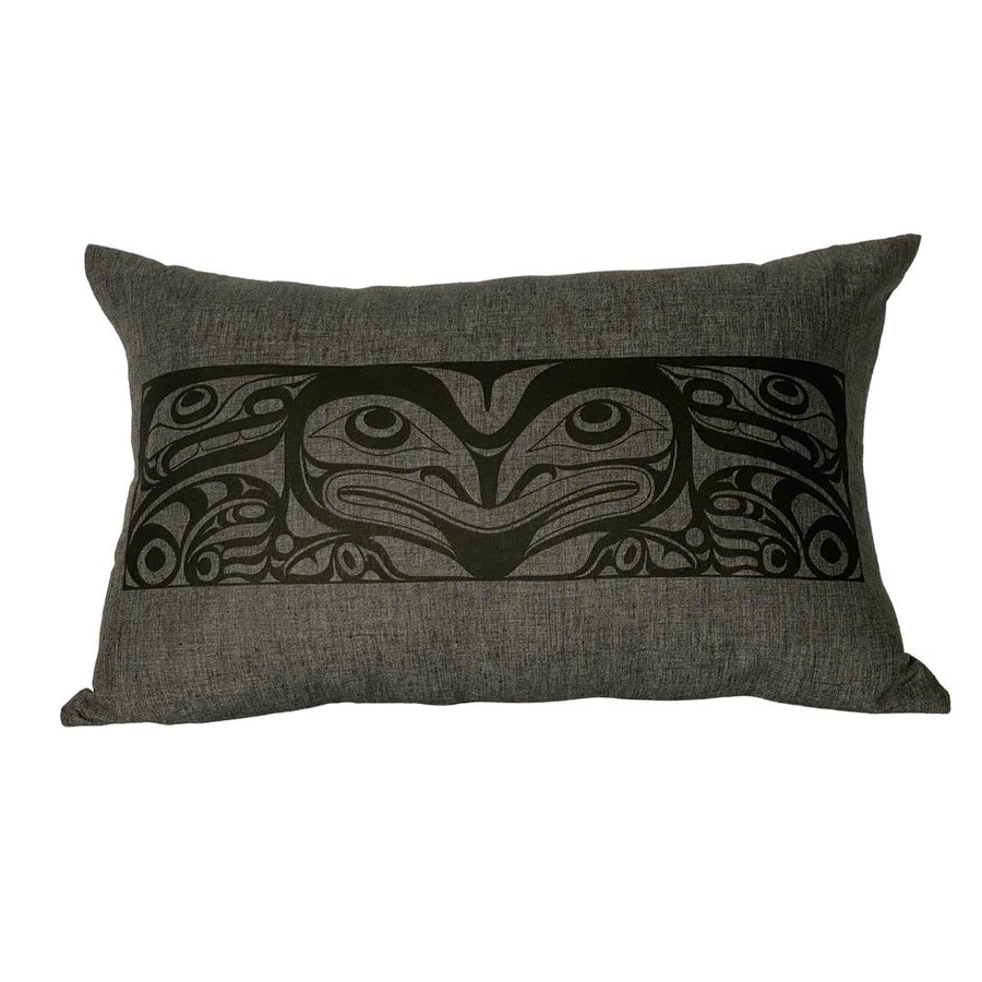 Close up of hemp pillow by indigenous artist home decor 7