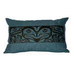 Close up of hemp pillow by indigenous artist home decor 8
