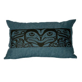 Close up of hemp pillow by indigenous artist home decor 8