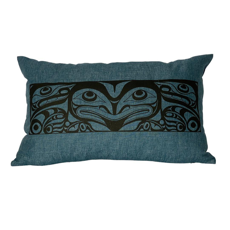 Close up of hemp pillow by indigenous artist home decor 8