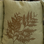 Close up of holiday pillow by indigenous artist home decor cream 3