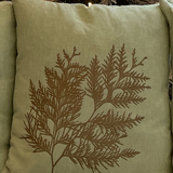 Close up of holiday pillow by indigenous artist home decor cream 3
