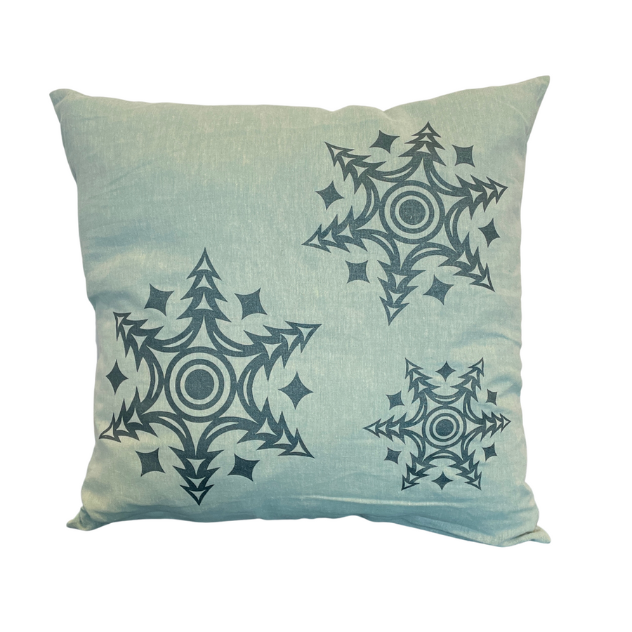 Close up of holiday pillow by indigenous artist home decor 2