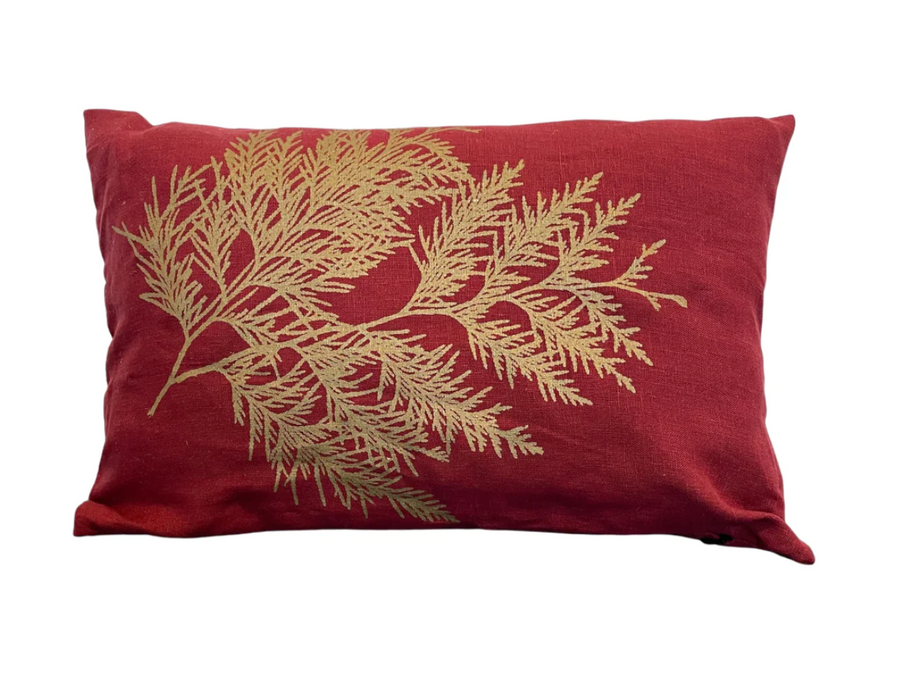 Close up of holiday pillow by indigenous artist home decor 8