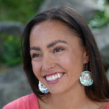 Ghost Face - Abalone and Silver Earrings