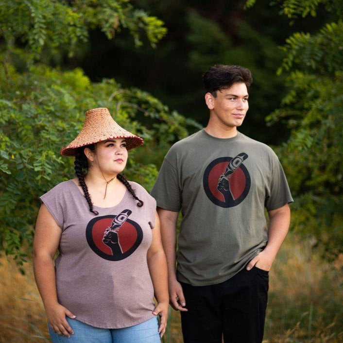 Native apparel unisex T-shirt called Idle No More by indigenous artist Andy Everson
