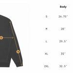 Size chart of Indigenize everything sweatshirt by indigenous artist