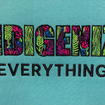 Closeup of Indigenize everything sweatshirt by indigenous artist
