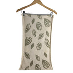 Womens infinity scarf by indigenous artist leaf pattern in oatmeal