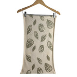 Womens infinity scarf by indigenous artist leaf pattern in oatmeal