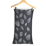 Womens infinity scarf by indigenous artist leaf pattern in grey
