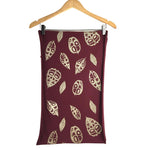 Womens infinity scarf by indigenous artist leaf pattern in maroon