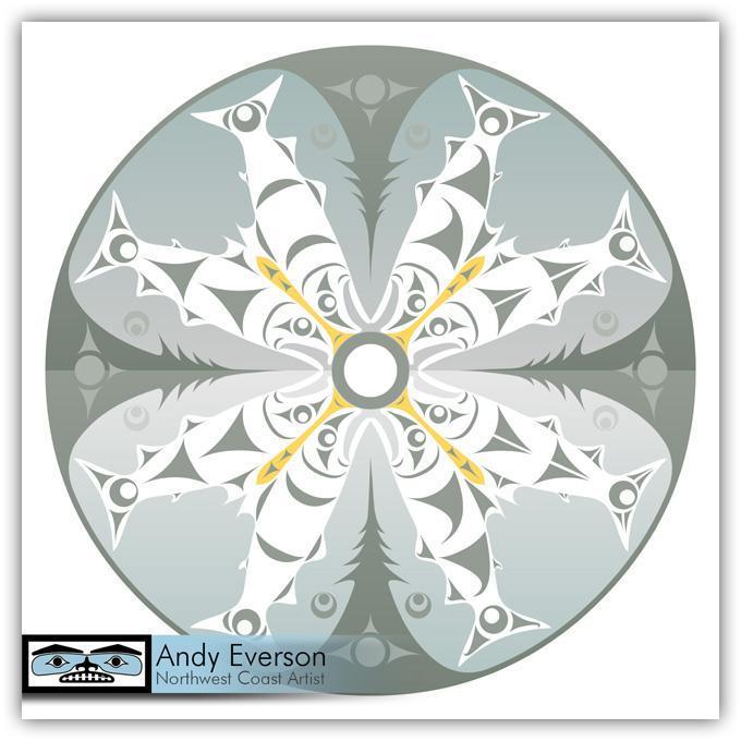 Native fine art print called Interconnections by indigenous artist Andy Everson