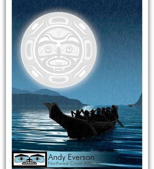 Native fine art print called Journeys by indigenous artist Andy Everson