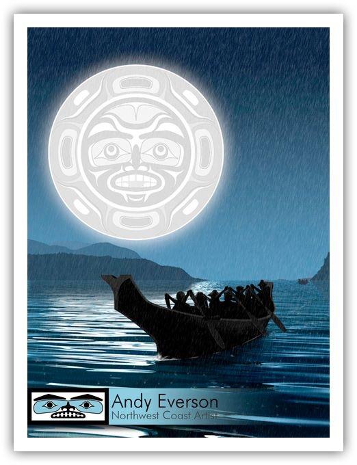 Native fine art print called Journeys by indigenous artist Andy Everson