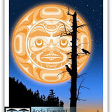 Native fine art print called Moonlit Monologue by indigenous artist Andy Everson