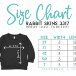 Native apparel kids sweatshirt called Indige Fig by Indigenous artist size chart