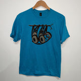 Front view of unisex t-shirt featuring a sloth by indigenous artist