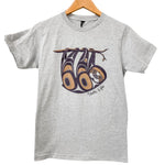 Front view of unisex t-shirt featuring a sloth by indigenous artist in white